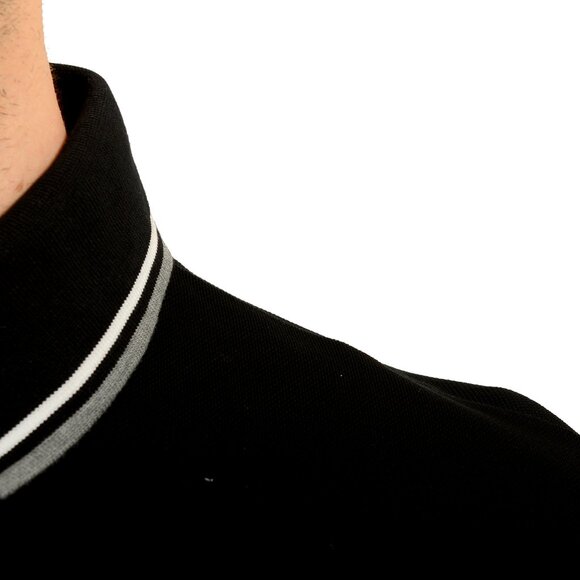 Versace Men's Black Logo Embroidery Short Sleeve Polo Shirt US S IT 48 - Picture 4 of 6